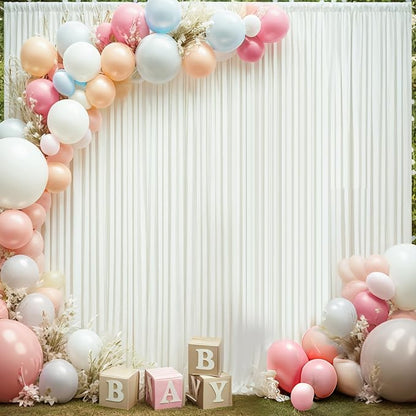 50×14ft Wrinkle Free Ivory Backdrop Curtain, Soft Silky Easy to Drape Cream - Image 5