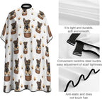 Large Long Hair Cut Cape, Hairdressing Haircut Apron Cute German Shepherd Puppy Dog Hair Cutting Cloak for Hairdressers