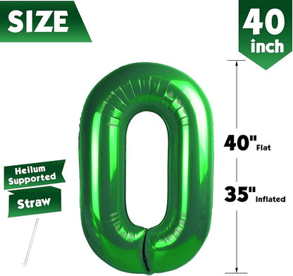 40 Inch Green Number 0 Balloon Birthday Party Decorations - Image 5