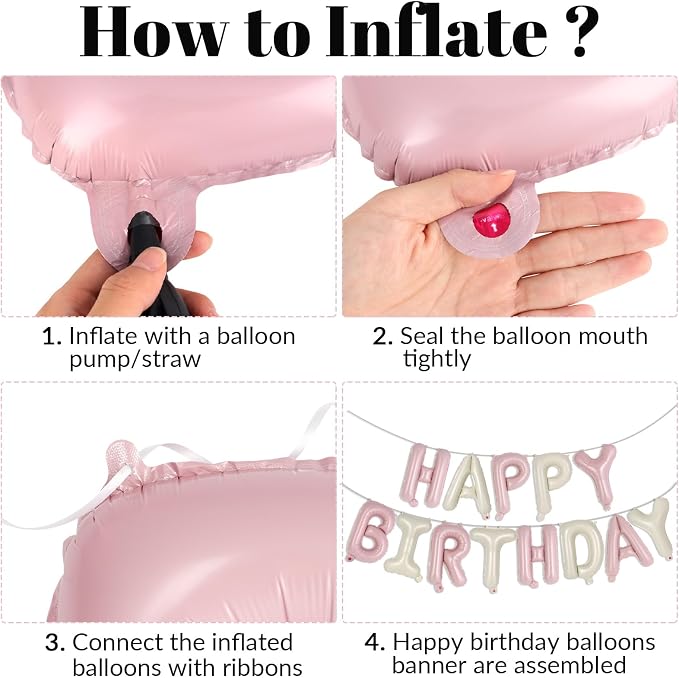 Happy Birthday Balloons Banner, Foil Balloon Personalized Name Letters Balloons - Image 7