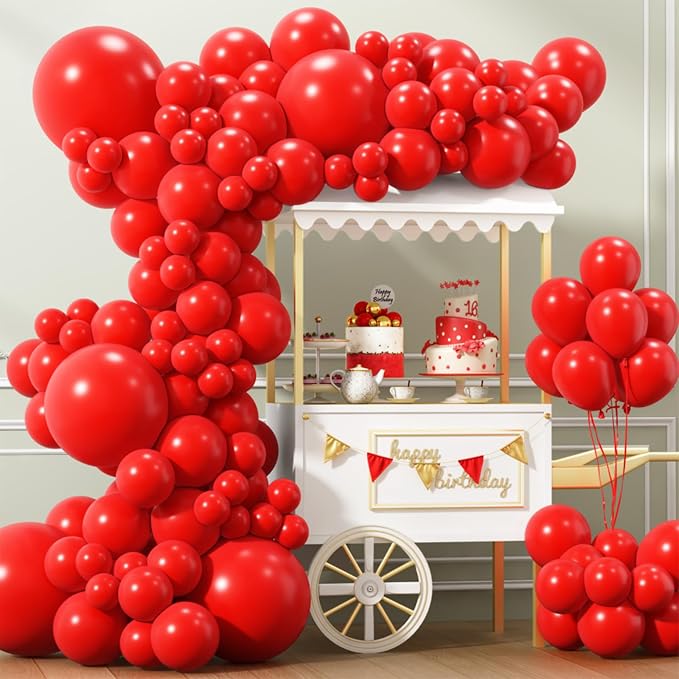 APLANET 150pcs Red Balloons Different Sizes 18 12 10 5 Inch, Valentine's Day by ZJHAI