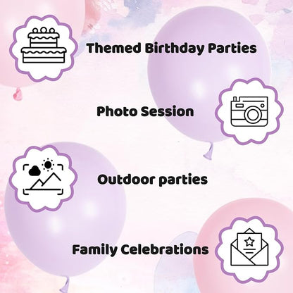 Pink and Purple Balloons 100 Pack 12 inch Light Pink Purple Latex Balloons - Image 6