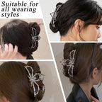 Large Realistic Black Metal Spider Claw Hair Clips - Strong Hold Nonslip Halloween Hair Accessories for Thick and Thin Hair