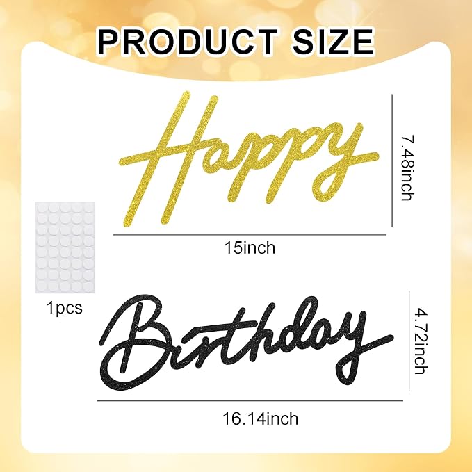 TONIFUL Happy Birthday Sign for Backdrop - Image 3
