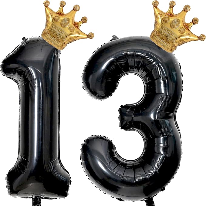 40 inch Large Black 13 Balloon Number by Unknown