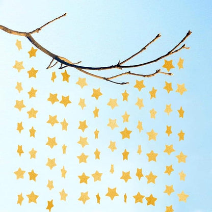 6 Pcs Gold Glitter Star Paper Garland Twinkle Bunting Banner Hanging Decorations - Image 3