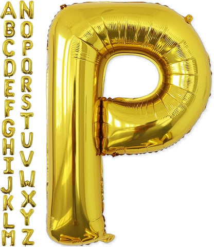 VHUWE 40 inch Gold Letter P Balloon, Big Size Alphabet Foil Mylar Helium by VHUWE