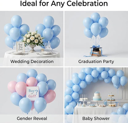 50pcs 12 Inch Matte Pastel Blue Latex Balloons 12 Inch | Premium Light Blue - Image 5