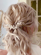 JAKAWIN Flower Bride Wedding Hair Pins Pearl Bridal Hair Piece Accessories for Women HP163 (Silver)