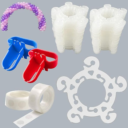 120 Balloon Clips, 2 Binding Tools, 100 Dot Adhesives, and a Balloon Chain by Unknown