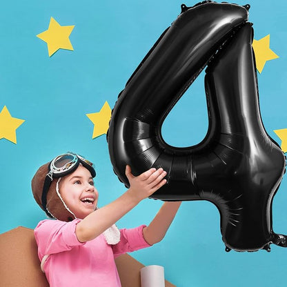 Black Number 4 Balloons 40 Inch Large Foil Balloons, Giant Number Balloon - Image 3