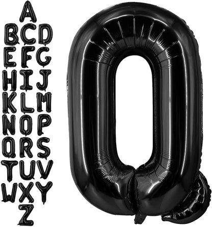 40 Inch Black Letter Q Balloons, DIY Phrase Foil Alphabet Letter Q Balloons DIY by LHOAVWE