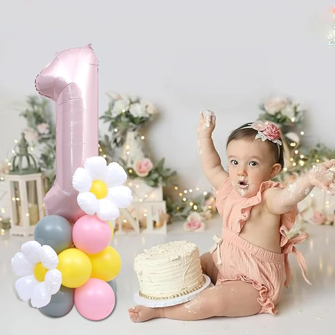 Daisy 1st Birthday Balloon Tower DIY Kit - Image 6