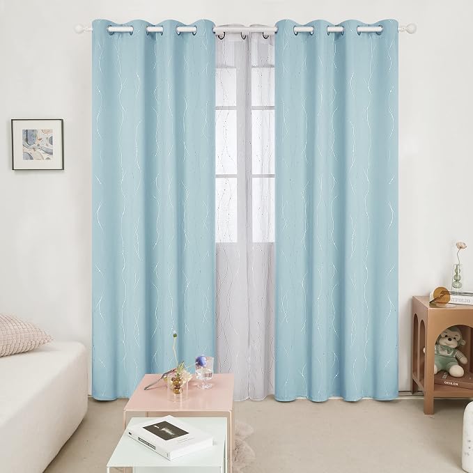 Deconovo Living Room Curtains 95 Inches Long, Thermal Insulated, Room Darkening - Image 2