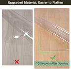 Crystal Clear Floor Mat 5×7ft, Upgraded Easy Flat Waterproof Vinyl Rug Cover, Large Stain-Resistant Plastic Area Rug Floor Protector for Kitchen, Dining Room, High-Traffic Areas