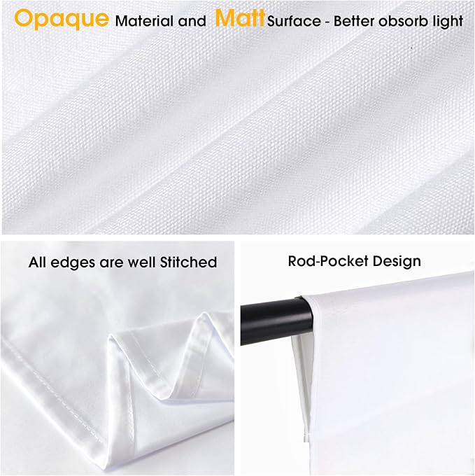 CPLIRIS 10x20ft White Backdrop for Photography, Dual-Size Dual-Pocket Design - Image 4