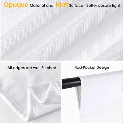 CPLIRIS 10x20ft White Backdrop for Photography, Dual-Size Dual-Pocket Design - Image 4