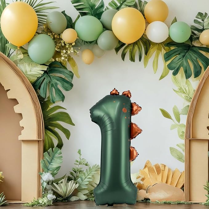 Dinosaur Number 1 Balloon, 30 Inch Birthday Party Decorations - Image 2
