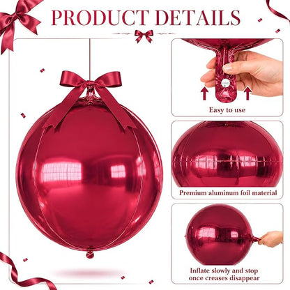 Burgundy Round Foil Balloons - Image 8