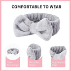 WSYUB Spa Headband, Makeup, Fluffy Makeup Headbands, Slumber Party Supplies, Facial Headbands Headband for Washing Face, Bow Hair Band