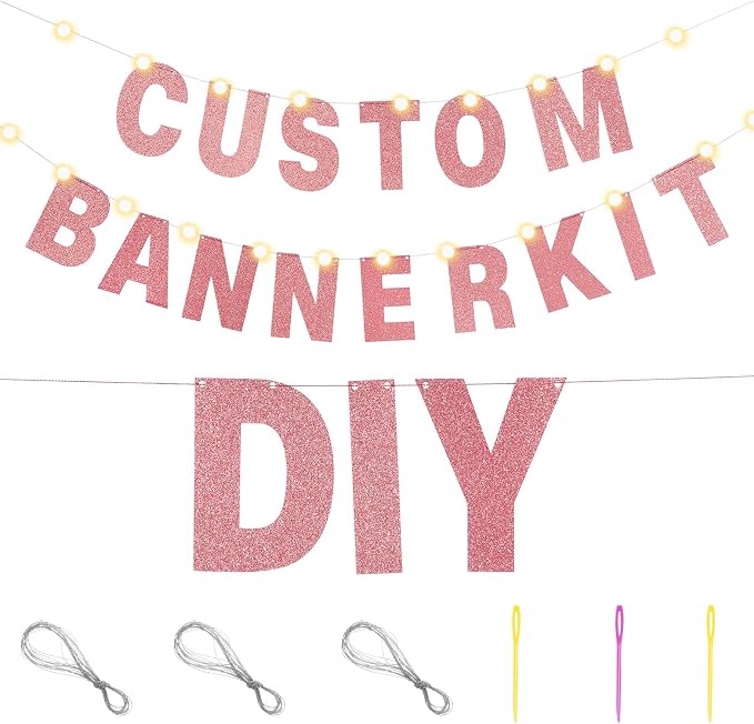 TaoBary 112 Pcs DIY Letter Kit Glitter Customizable Banner Letters Include 107 - Image 5