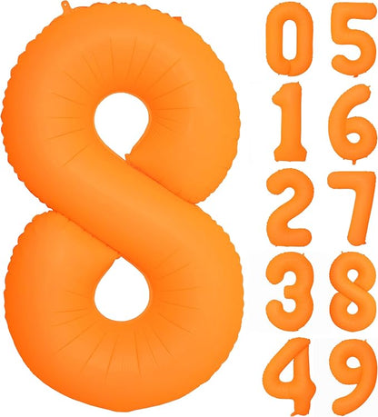 Orange Birthday Number 8 Balloon 40 inch Fluorescent Orange Number 8 | Helium by Exquisitehighqualitypartydecorationstomeetyoureveryneed%EF%BC%81