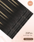 GOO GOO Invisi Edge Tape in Hair Extensions Human Hair, 1B/19/1B Natural Black to Light Blonde, 20pcs 16inch 50g, Virgin Remy Hair, Seamless Injected Tape, Natural Look