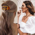 Velscrun Flat Hair Clips for Women Girls, 2 Styles 8 Pcs Lay Flat Claw Clips, Strong Hold French Duck Billed Large Side Hair Jaw Clip for All Hair Types, Fashion Trendy Hair Accessories Leopard