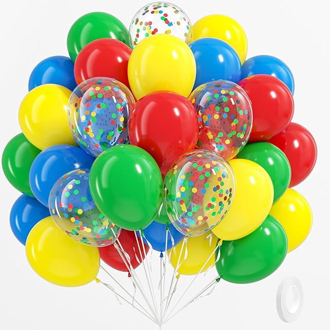BAUANOOY Red Yellow Blue Green Balloons by BAUANOOY