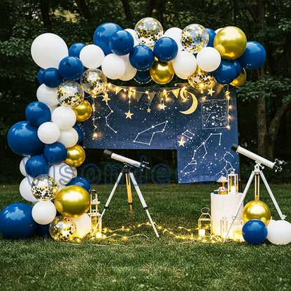 Navy Blue Balloon Arch Kit, 10 Gold Confetti, Graduation 2026, Baby Shower - Image 4
