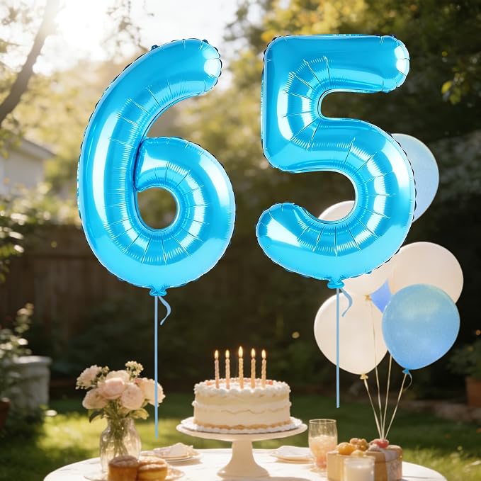 40 Inch Number 65 Balloons for 65th Birthday Party Decorations, 0-100 Jewelry - Image 3