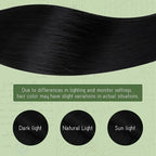 RUNATURE Clip in Hair Extensions Real Human Hair, Black Hair Extensions Clip Ins, Remy Natural Hair Extension for Black Women Straight Thick Hair 16 Inch 120g 7pcs #1B