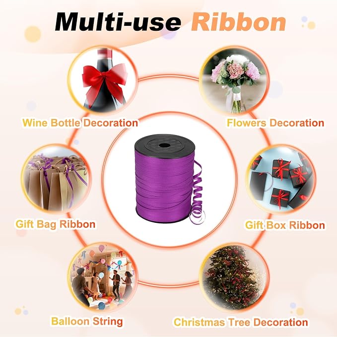 PATIKIL Glitter Curling Ribbon 500yds x 1/5" Plastic Balloon String Ribbon | - Image 6