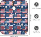 Hair Dressing Gown Cape Baseball Sport American Flag Hair Cutting Cloak, Adjustable Salon Cape Apron for Barbers, Easy Clean