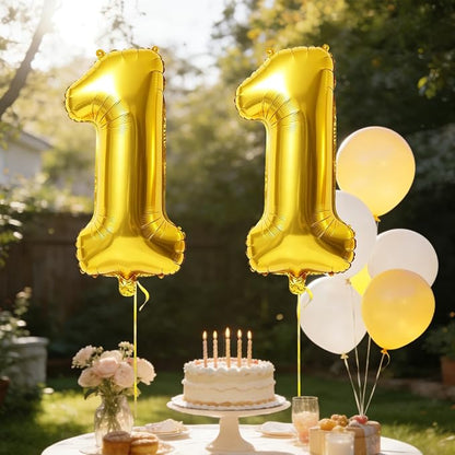 40 Inch Number 11 Balloons for 11th Birthday Party Decorations, 0-100 Gold - Image 3