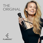 FLAIROSOL Spray Bottle for Hair, Continuous Spray Bottle with 0.3MM Ultra Fine Mist, Water Mister for Hairstyling, Cleaning, Plants, Pets, 10.1oz/300ml, Black Bottle, White Print
