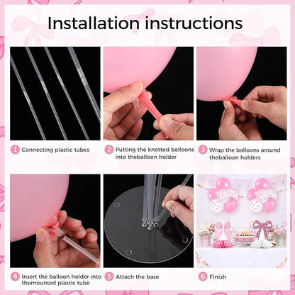 6 Set Pink Bow Birthday Decoration - Image 4