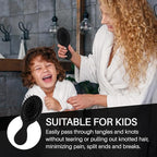 RHOS Mini Hair Brush for Women,Men and Kids-Travel Size Hair Brush for Purse,Pocket,backpack-Small Cushion Paddle Brush with Soft Bristles-Mini Detangler Brush for All Hair Types(1 Pack-Black)