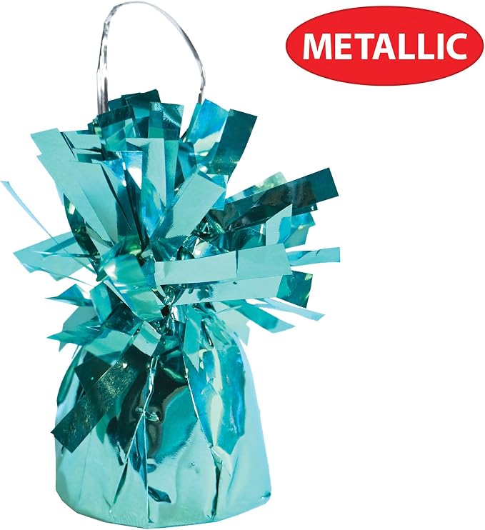Beistle Metallic Wrapped Balloon Weight – 6 Pack, Light Blue Balloon - Image 3