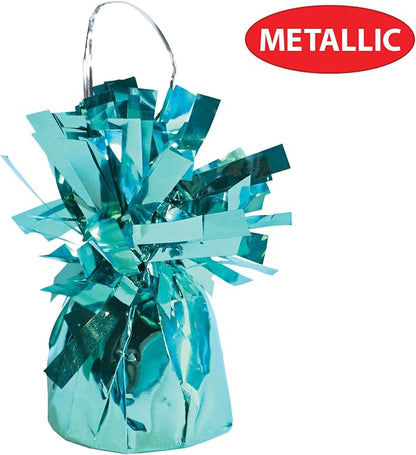 Beistle Metallic Wrapped Balloon Weight – 6 Pack, Light Blue Balloon - Image 3