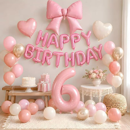 Dusty Pink Number 6 Balloon, 6th Birthday Decorations - Image 4