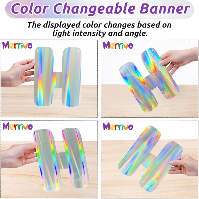 Iridescent Older Wiser Hotter Banner, Pre-Strung Funny Birthday Decorations - Image 3