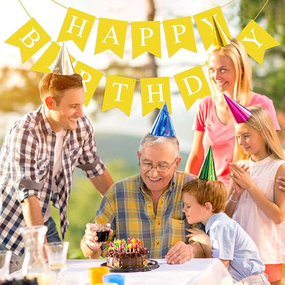 Yellow Happy Birthday Banner Sign - Image 4