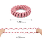 Spiral Hair Ties (Cloth Pink, 12 Pcs), Coil Ponytail Holders for Thick Hair, No Crease Phone Cord Ties for All Types