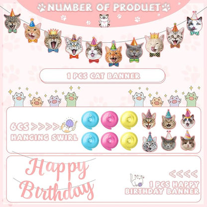 Cat Themed Birthday Party Decorations, Cat Birthday Decorations - Image 2