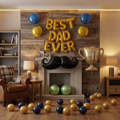 45 PCS Fathers Day Gift for Dad Happy Birthday Foil Balloon Party Decorations - Image 3