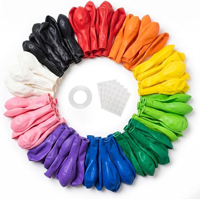 50pcs Assorted Rainbow Latex Balloons, 12 Inch Multicolor Balloons | Balloons by ZizasAry