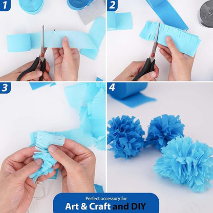 6 Light Blue Streamers, 492ft Pack of Crepe Paper Party Decorations | Each roll - Image 5