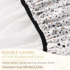 Yanibest Shower Cap Reusable Waterproof - Double Layer Shower Caps for Women, Washable Shower Bonnet with Soft Non-Slip Elastic Band, Bath Hair Hat for Most Hair Types