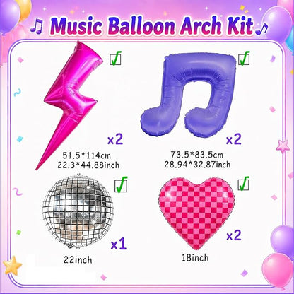 K POP Music Birthday Decorations, Disco Ball, Checkered Heart, Lightning and - Image 4